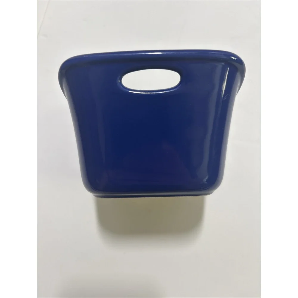 Rachel Ray 10 Oz Blue Rectangular Stoneware Ramekins Baking Dish EUC